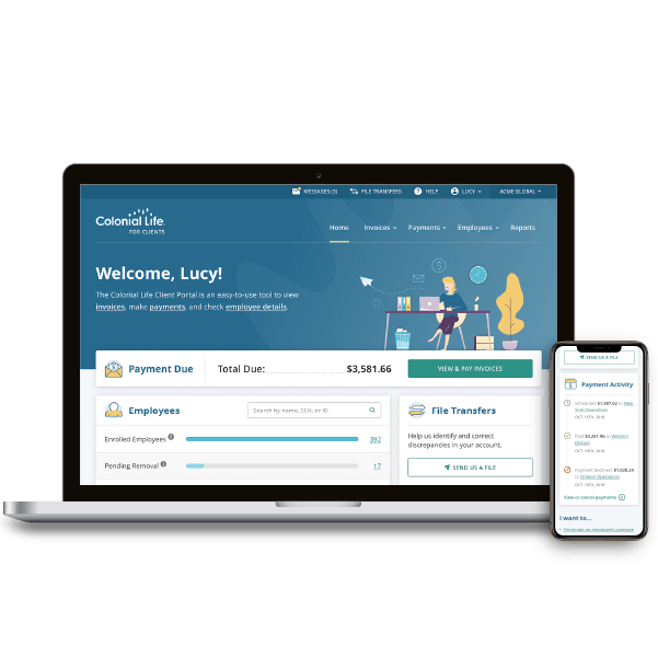 Laptop  showing client portal