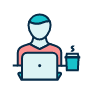 user at laptop icon