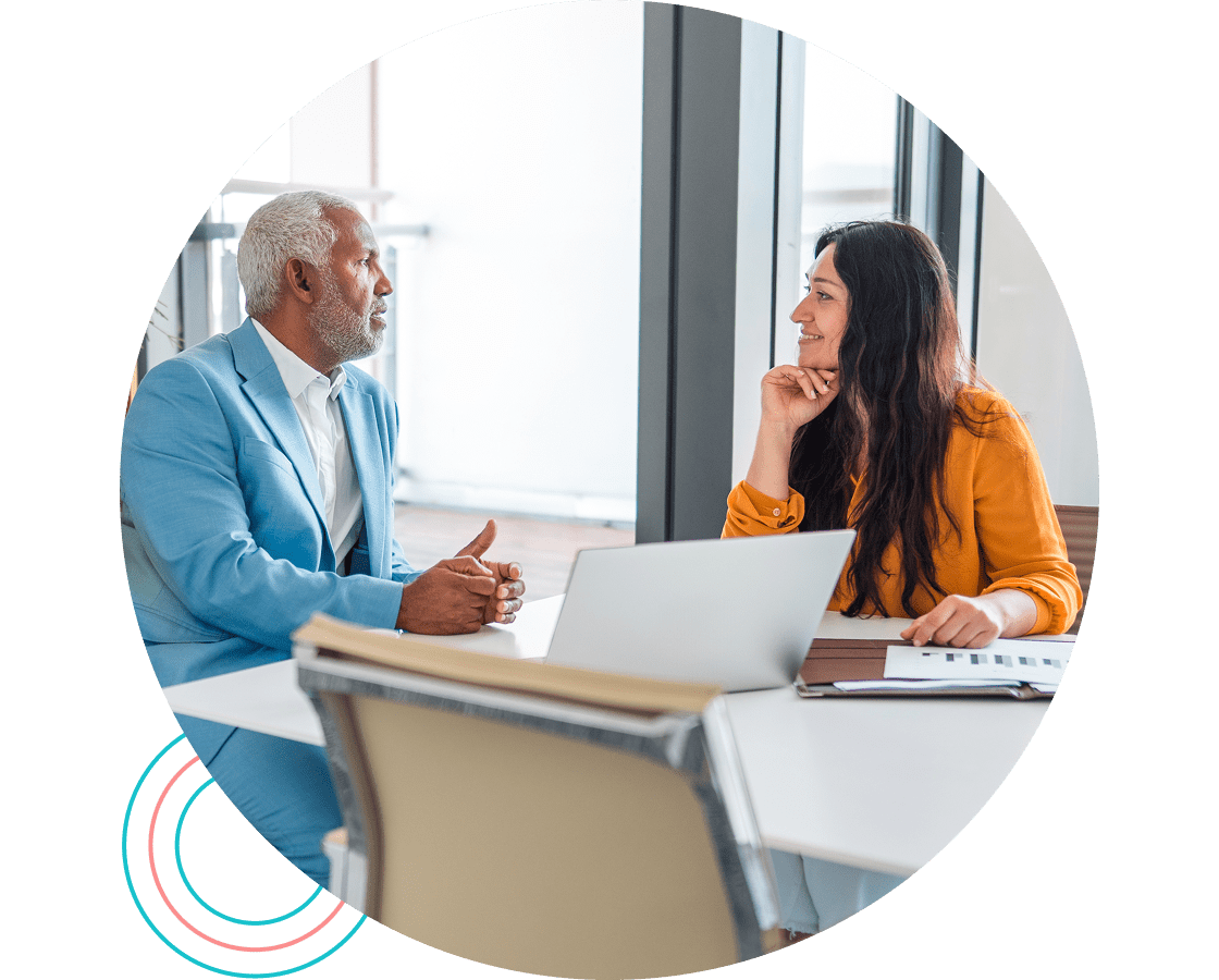 business people talking