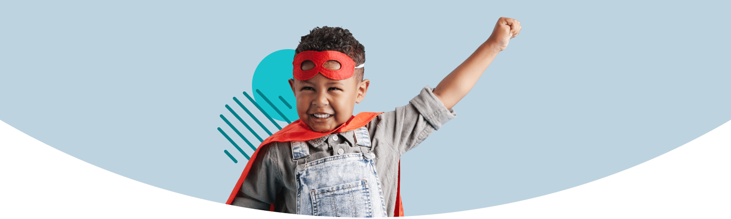 superhero child dreaming big