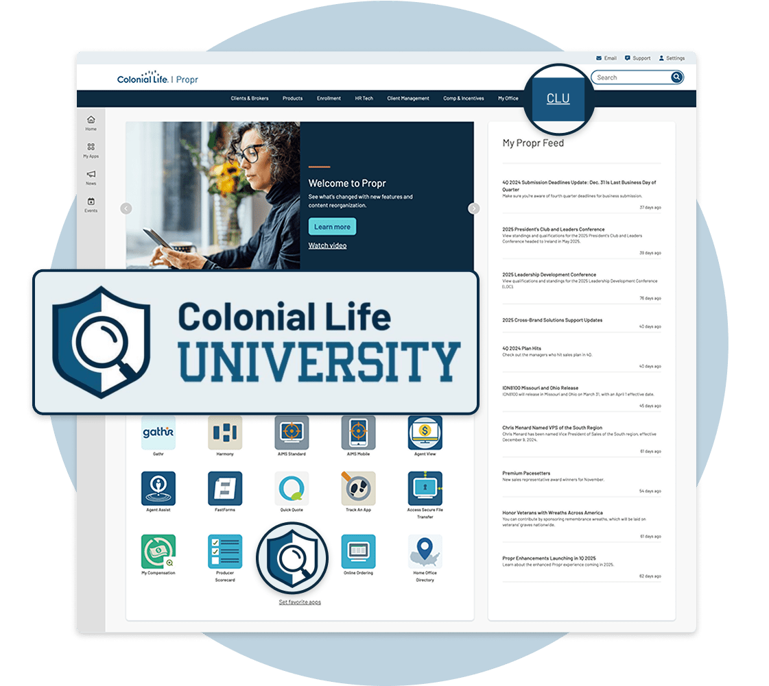 Colonial Life University access from Propr