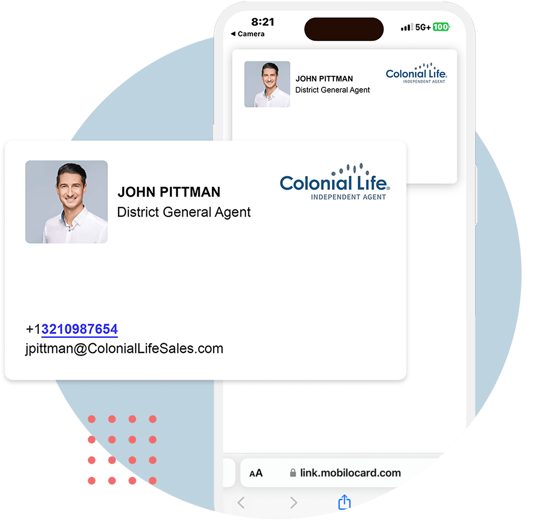 Digital business card preview