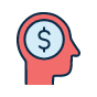 person thinking of money icon